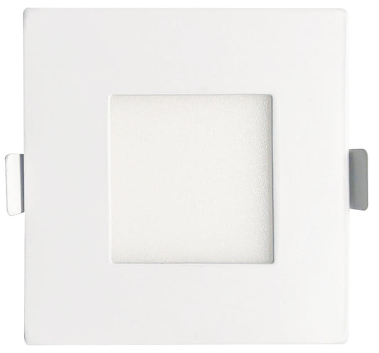Luxrite LED 3" Mini Panel Square Smooth Canless Wafer Spotlight, 8W, 540 Lumens, Color Selectable - 2700K/3000K/3500K/4000K/5000K, 80 CRI, White Finish, Dimmable, Pack of 3 (LR23754)