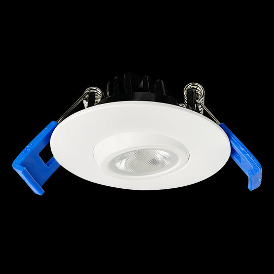 Luxrite LED 2" Round Gimbal Canless Spotlight, 5W, 400 Lumens, Color Selectable - 2700K/3000K/3500K/4000K/5000K, 80 CRI, White Finish, Dimmable, Pack of 2 (LR23236)