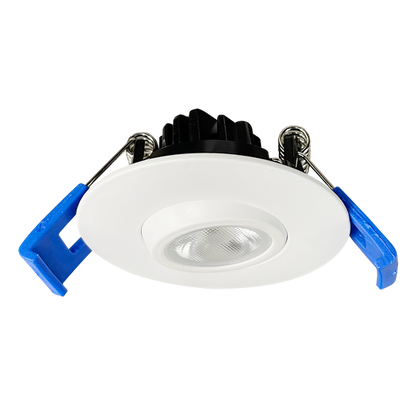 Luxrite LED 2" Round Gimbal Canless Spotlight, 5W, 400 Lumens, Color Selectable - 2700K/3000K/3500K/4000K/5000K, 80 CRI, White Finish, Dimmable (LR23236)