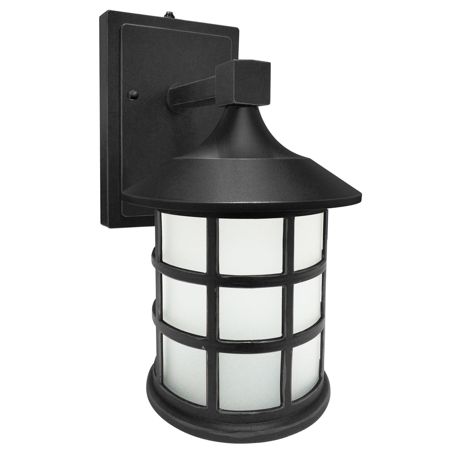Sunlite 88687-SU Tunable LED Mission Style Lantern Outdoor Light Fixture, 9 Watts (60W Equivalent), 600 Lumens, Built-in Photocell, Black Finish, Opaque White Lens, Color Temperature Tunable 3000K/4000K/5000K
