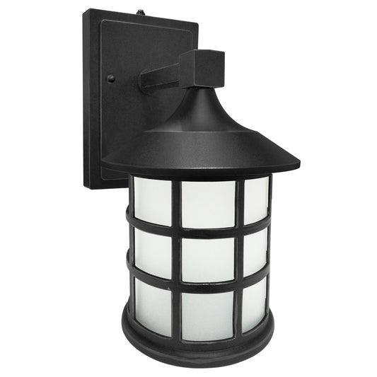 Sunlite 88687-SU Tunable LED Mission Style Lantern Outdoor Light Fixture, 9 Watts (60W Equivalent), 600 Lumens, Built-in Photocell, Black Finish, Opaque White Lens, Color Temperature Tunable 3000K/4000K/5000K