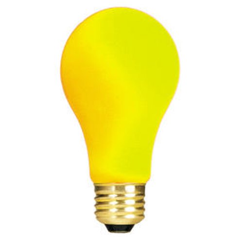 Bulbrite 40A/CY 40 Watt Incandescent A19 Party Bulb, Medium Base, Ceramic Yellow