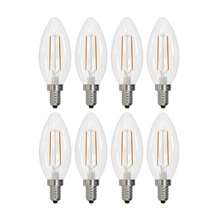 Bulbrite Pack of (8) 4 Watt Dimmable CLEAR Filament B11 Candelabra (E12) LED Bulb - 350 Lumens, 4000K, and 80 CRI