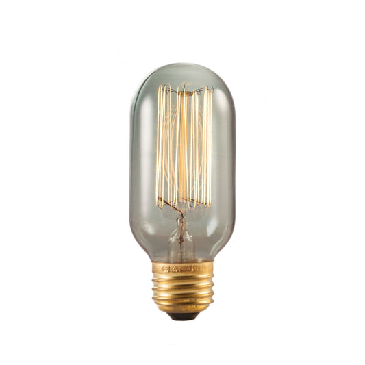 Bulbrite NOS40T14/SQ/SMK 40 Watt Nostalgic Edison T14 Bulb, Vintage Thread Filament, Medium Base, Smoke Finish