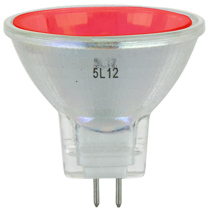 6 Pack Sunlite 20 Watt, 10° Narrow Spot, Colored MR11 Mini Reflector with Cover Guard, GU4 Base, Red