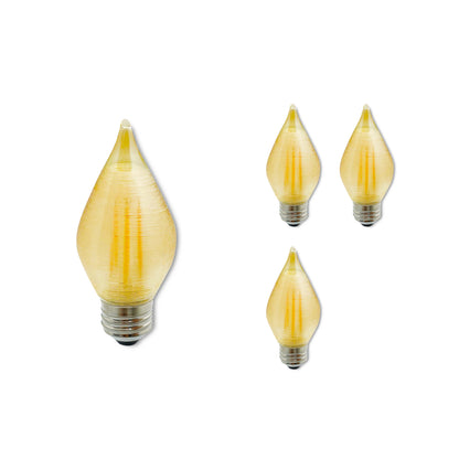 Bulbrite Spunlite Pack of (4) 4 Watt Dimmable C15 LED Filament Light Bulb with Amber Glass Finish and Medium (E26) Base - 2100K (Amber Light), 250 Lumens