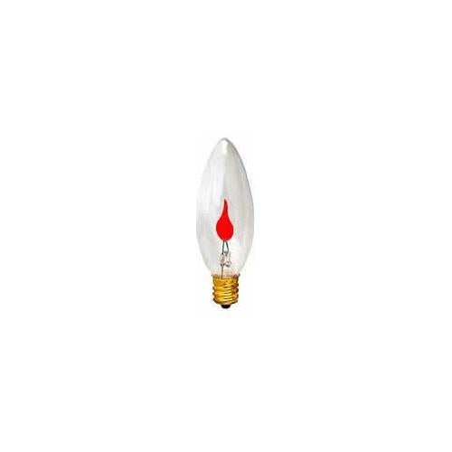 Bulbrite F3CFC/15 3 Watt Incandescent CA5 Flame Tip Chandelier Bulb, Candelabra Base, Flicker