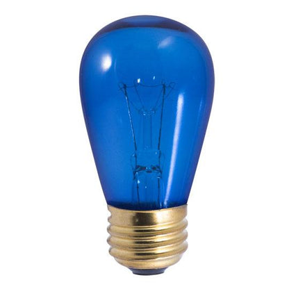 BULBRITE INCANDESCENT S14 MEDIUM SCREW (E26) 11W DIMMABLE LIGHT BULB TRANSPARENT BLUE 25PK (701311)