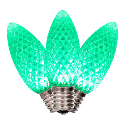 Vickerman C9 LED Green Faceted Replacement Bulb, - 50 Pack