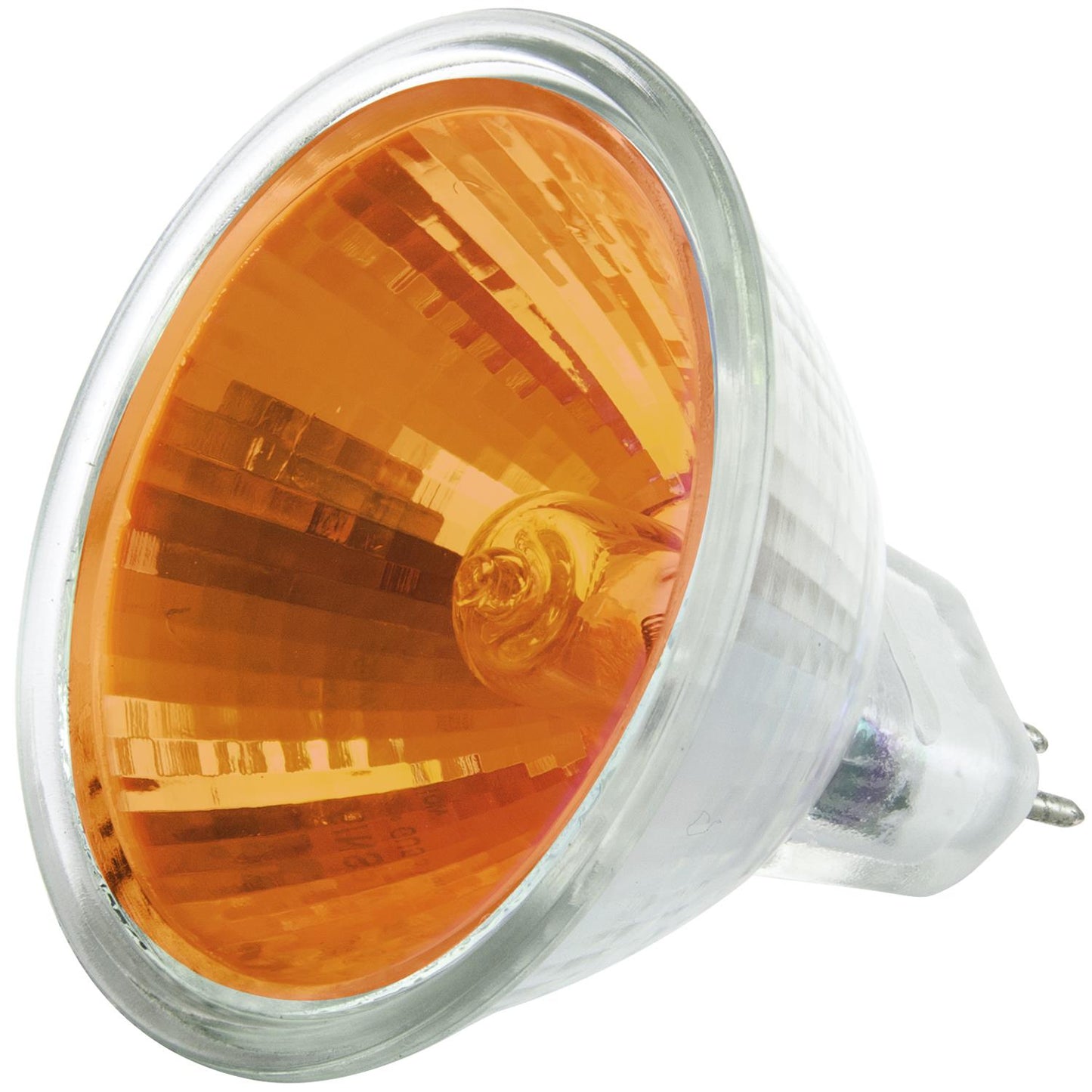 Sunlite 50 Watt, 12° Narrow Spot, Colored MR16 Mini Reflector with Cover Guard, GU5.3 Bi-Pin Base, Orange