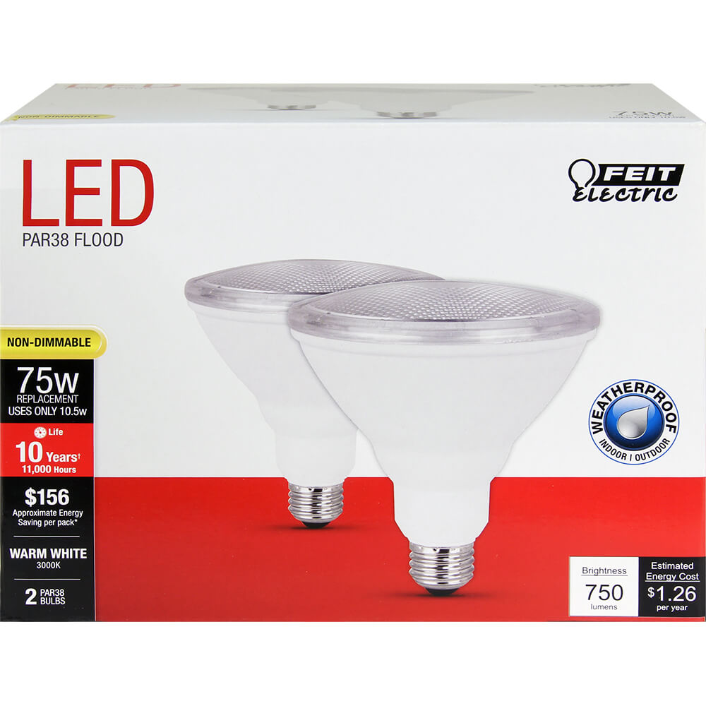 750 Lumen Weatherproof Non-Dimmable LED PAR38