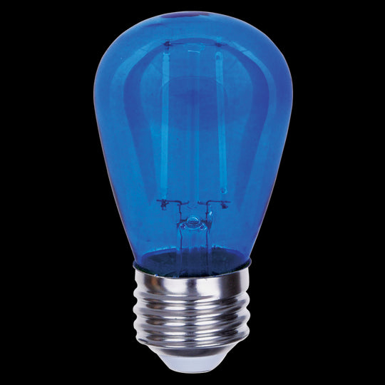 Luxrite LED Filament S14 Light Bulb, E26 Medium Base, 0.5W, Blue Transparent Bulb Finish, Pack of 9 (LR21733)