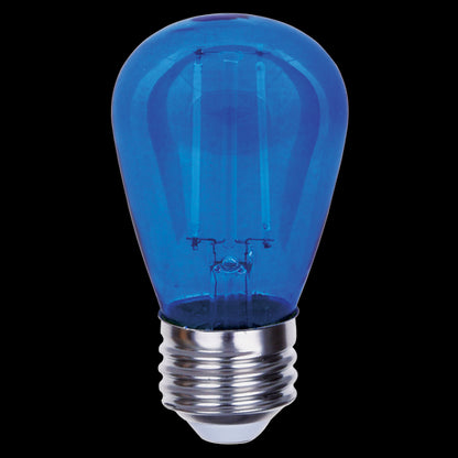 Luxrite LED Filament S14 Light Bulb, E26 Medium Base, 0.5W, Blue Transparent Bulb Finish, Pack of 9 (LR21733)