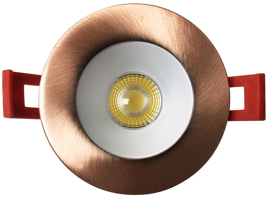 Luxrite 2" Regressed Interchangeable Canless Spotlight Round Trim Copper Finish, Pack of 5 (LR23431)