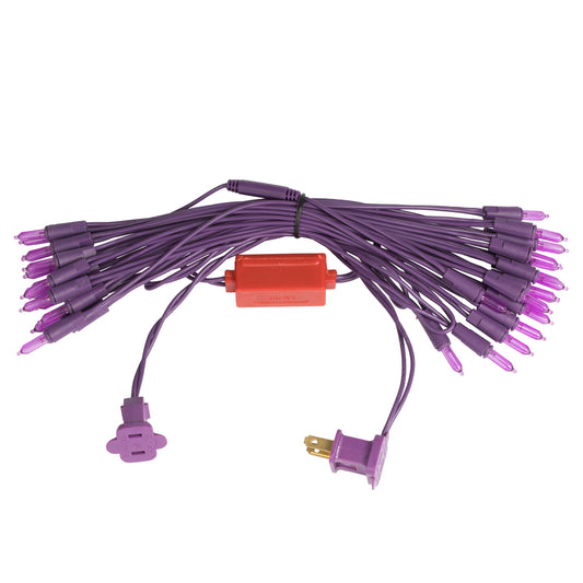 Vickerman 35 LED Purple Dura-Lit Light on Purple Wire, 26' Christmas Light Strand- 2 Pack