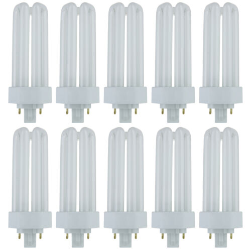 Sunlite PLT26/E/SP27K/10PK 2700K Warm White Fluorescent 26W PLD Triple U-Shaped Twin Tube CFL Bulbs with 4-Pin GX24Q-3 Base (10 Pack)