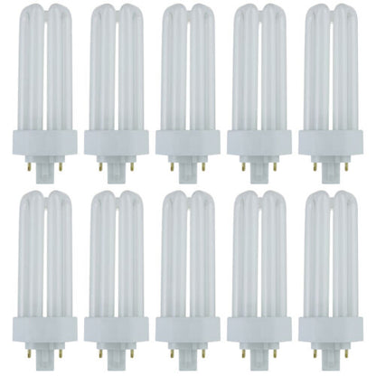 Sunlite PLT26/E/SP27K/10PK 2700K Warm White Fluorescent 26W PLD Triple U-Shaped Twin Tube CFL Bulbs with 4-Pin GX24Q-3 Base (10 Pack)