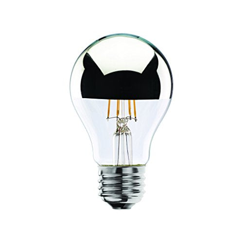 Bulbrite LED4A19/27K/FIL/HM 4 Watt LED Half Chrome Filament A19 Bulb, Medium (E26) Base, Half Chrome-Warm White Finish