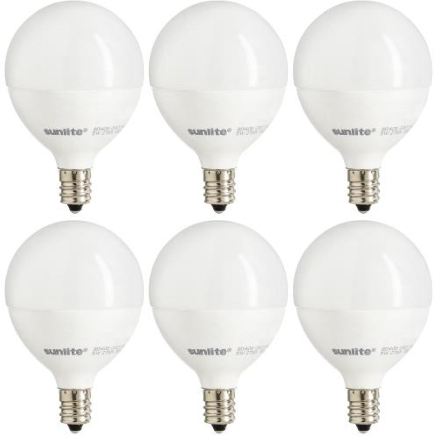 Sunlite LED G16.5 Globe 7W (60W Equivalent) Light Bulb Candelabra (E12) Base, 2700K Warm White