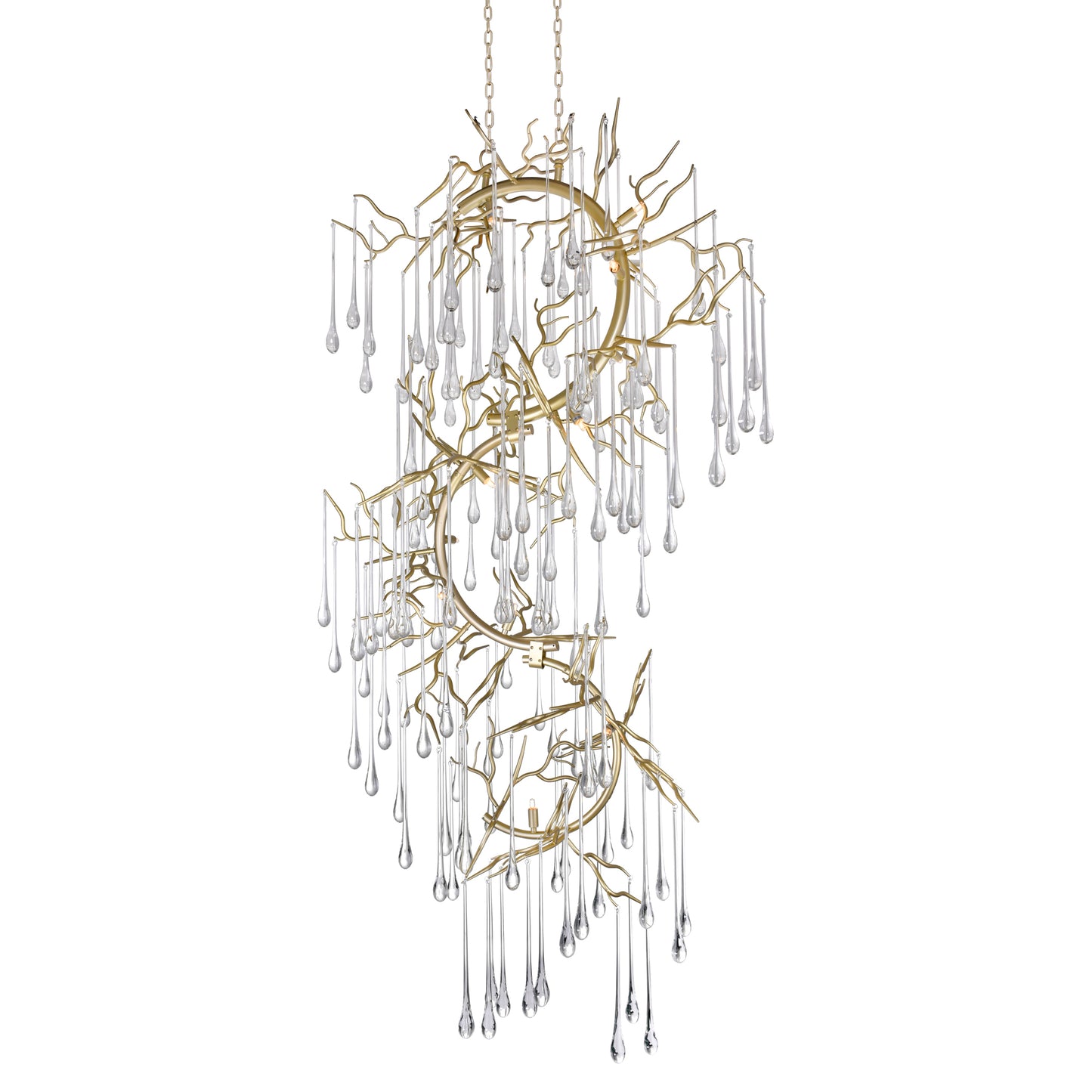 ANITA 12 LIGHT CHANDELIER WITH GOLD LEAF FINISH