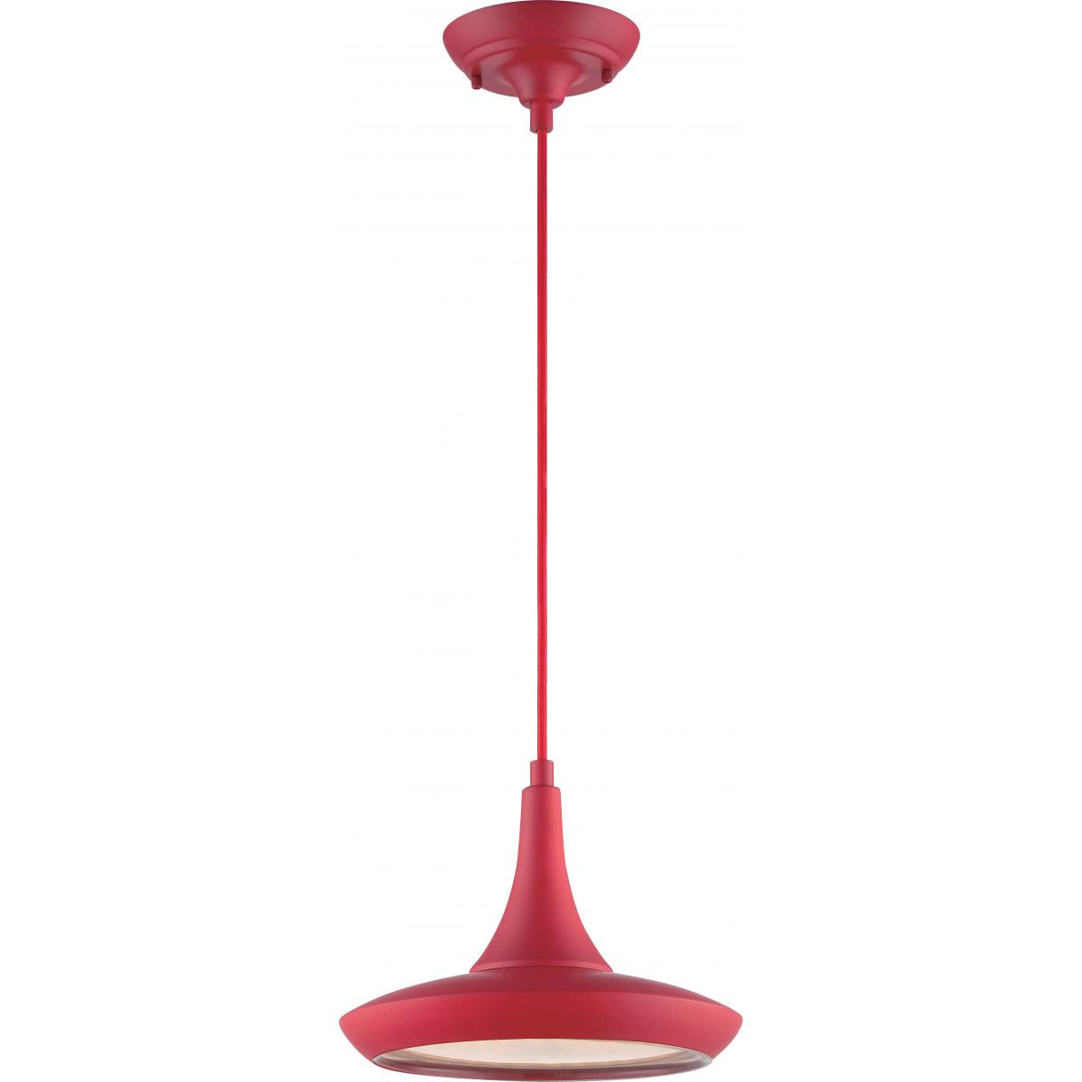 Fantom - LED Pendant with Rayon Cord - Red Finish