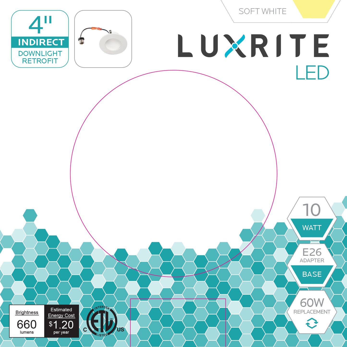 Luxrite Downlight LED/IDL4/3000K/FL/DIM 3000K Soft White