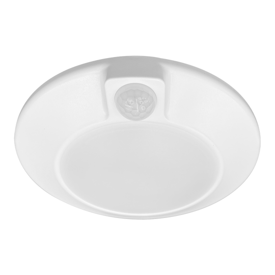 Luxrite LED 4" Surface Mount Round Disk with Passive Infrared Sensor, 10W, 600 Lumens, Color Selectable - 3000K/4000K/5000K, 80 CRI, White Finish, Dimmable (LR23832)