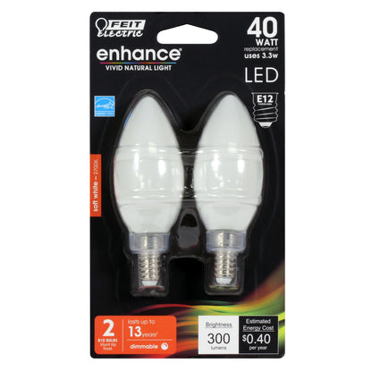 40-Watt Equivalent Soft White Frost Torpedo Tip Dimmable Filament LED