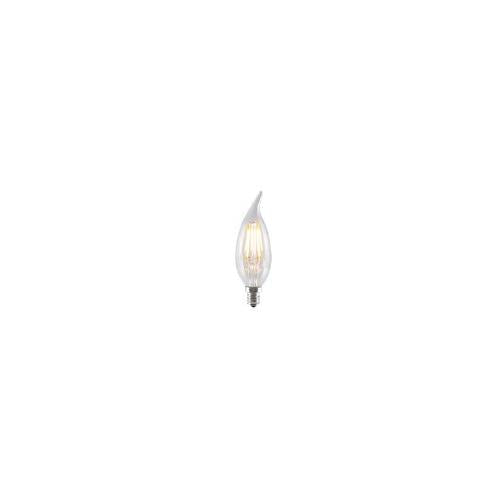 Bulbrite LED4CA10/27K/FIL/E12 4-Watt LED CA10 Flame-Tip Chandelier Bulb, 40W Equivalent, Candelabra Base, Warm White