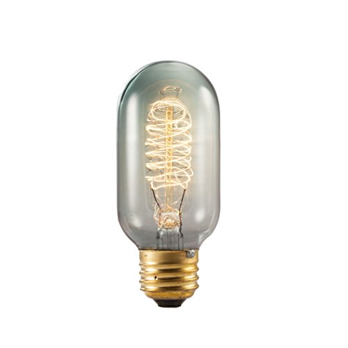 Bulbrite NOS40T14/SMK-6PK 40 Watt Nostalgic Edison T14 Bulb, Vintage Spiral Filament, Medium Base, Smoke Finish, 6 Pack