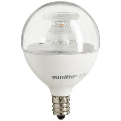 Sunlite LED G16.5 Globe 5W (40W Equivalent) Light Bulb Candelabra (E12) Base, Warm White