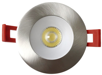 Luxrite 2" Regressed Interchangeable Canless Spotlight Round Trim Nickel Finish, Pack of 5 (LR23435)