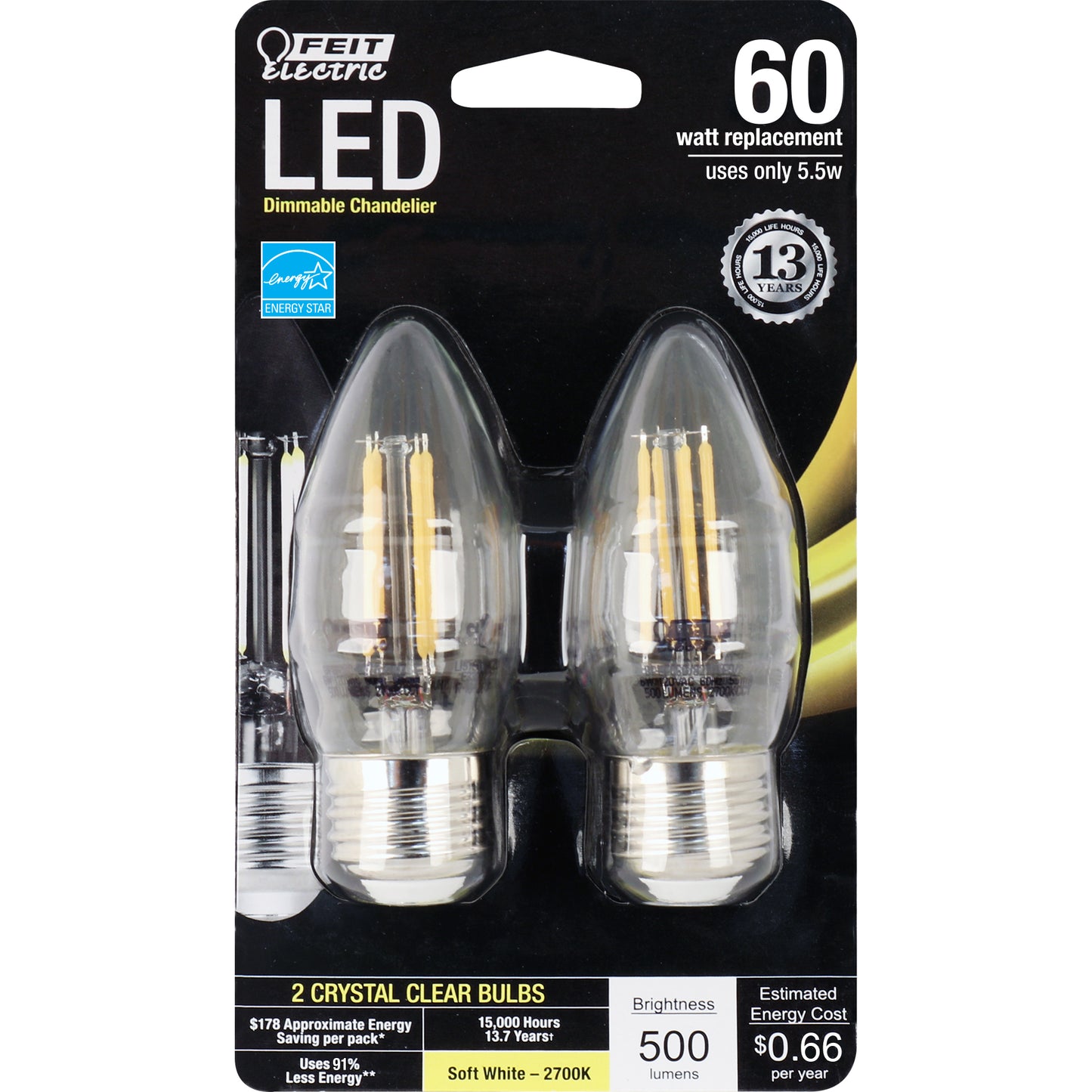 500 Lumen 2700K Dimmable Torpedo Tip LED