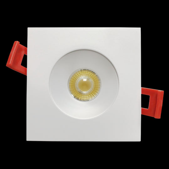 Luxrite 2" Regressed Interchangeable Canless Spotlight Square White Trim, Pack of 5 (LR23454)