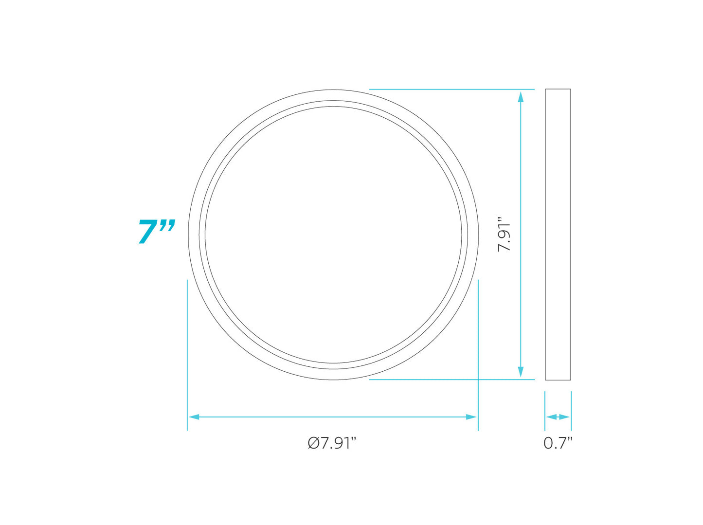 Luxrite LED Surface Mount 7" Round Slim, 15W, 1000 Lumens, Color Selectable - 3000K/4000K/5000K, 80 CRI, White Finish, Dimmable, Pack of 2 (LR23592)