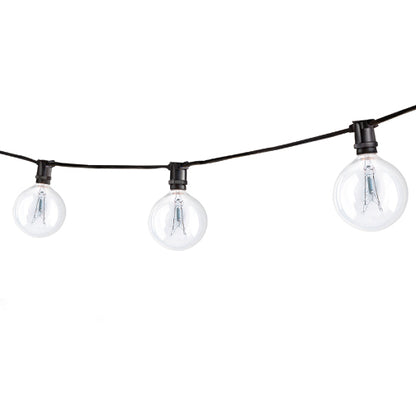 Bulbrite STRING15/E12/BLACK-G16KT Outdoor Mini String Light w/Incandescent G16 Globe Bulbs, 25-Feet, 15 Lights Sockets, Black