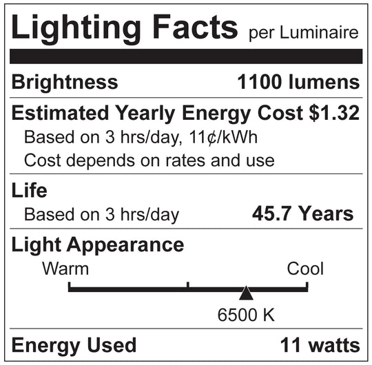 Luxrite LED 2' T8 Universal 11W Shatter Proof Ballast Compatible Light Tube, G13 Base, 1100 Lumens, 6500K - Daylight, 83 CRI, Frosted White Finish (LR34074)