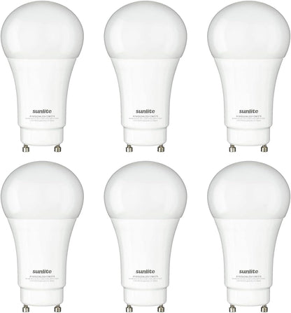 Sunlite 88254 LED A19 Light Bulb 12 Watts (75W Equivalent) 1100 Lumens, GU24 Twist and Lock Base, Dimmable, UL Listed, Energy Star, 2700K Warm White, 6 Count