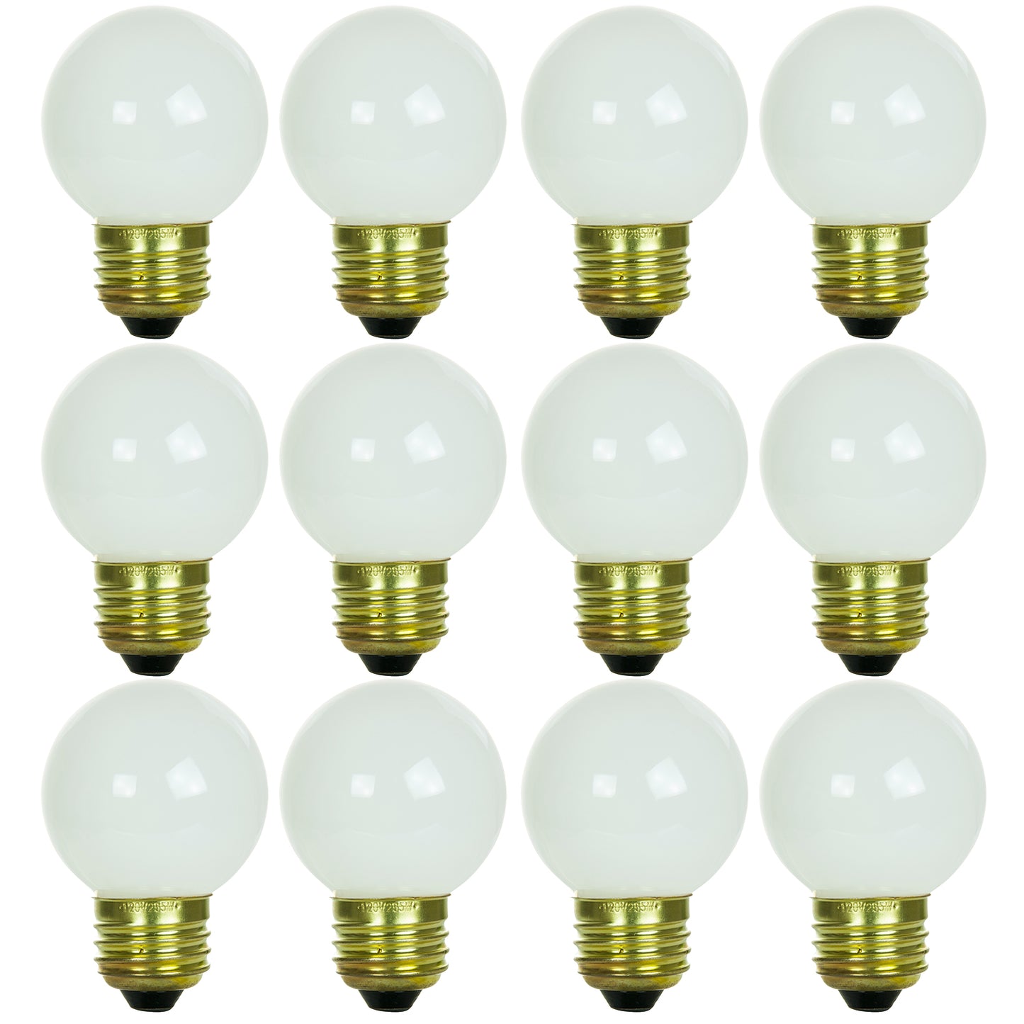 Sunlite 40137 G16 Globe Incandescent Light Bulbs, 25 Watts, Medium Base (E26), 120 Volt, Dimmable, 150 Lumens, Title 20 Approved, 2600K Warm White, Frost, 12 Count