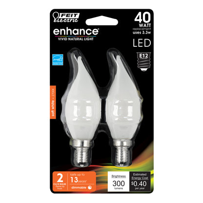 300 Lumen 2700K Dimmable Flame Tip LED