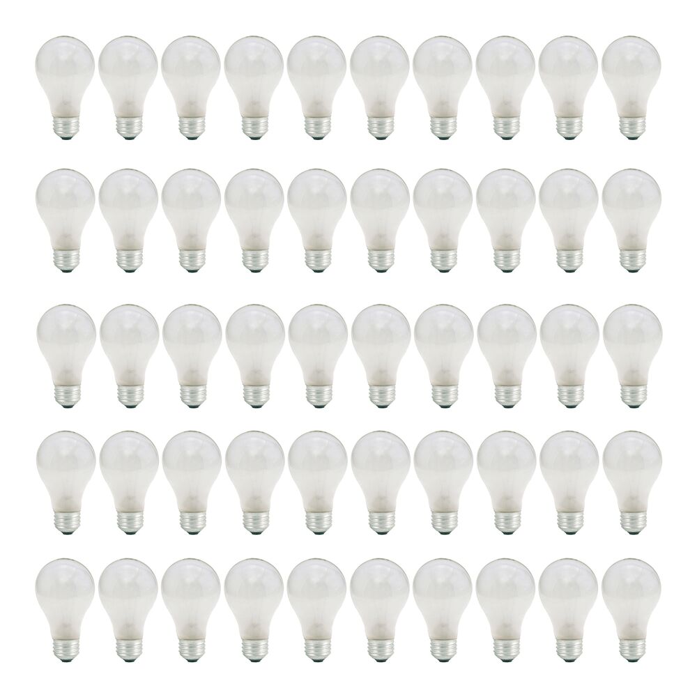 Bulbrite Pack of (50) 25 Watt Dimmable Frost A19 Incandescent Light Bulbs with Medium (E26) Base, 2700K Warm White Light