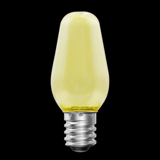 Luxrite LED C7 Small Light Bulb, E12 Candelabra Base, 0.5W, Yellow Finish, Pack of 12 (LR21755)