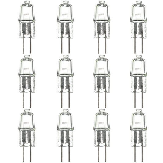 Sunlite 40606-SU Q20/CL/G4/24V Halogen 20-Watt Single Ended T2.5 Light Bulb, 24 Volt, G4 (Bi-Pin) Base, Clear, 220 Lumen, 2000 Hour Life Span, 3200K - Warm White 12 Pack