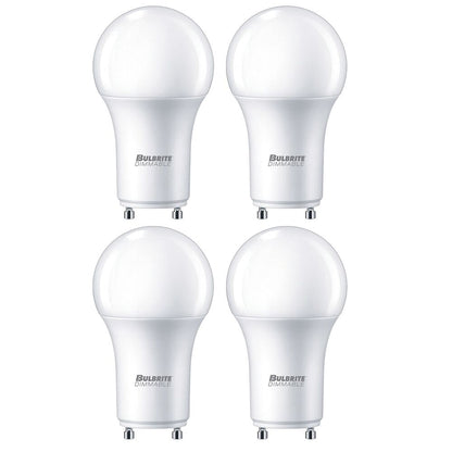 Bulbrite Pack of (4) 15 Watt Dimmable Frost A19 LED Light Bulbs with Twist and Lock (GU24) Base, 2700K Warm White Light, 1600 Lumens