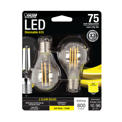 800 Lumen 2700K Dimmable Glass Filament LED