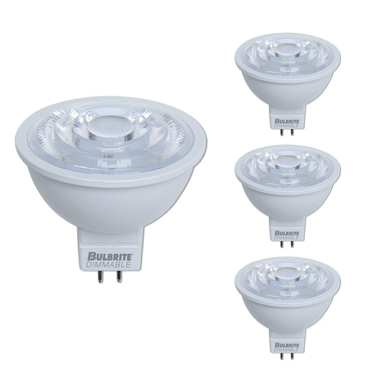 Bulbrite 6.W LED (50-Watt Equivalent) MR16 with Bi Pin Base GU5.3 Dimmable LED Light Bulb 3000K (4-Pack)