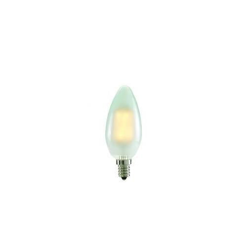 Bulbrite LED4CA10/27K/FIL/E12/F 4 Watt LED Frost Filament CA10 Bulb, Candelabra (E12) Base, Frost Finish