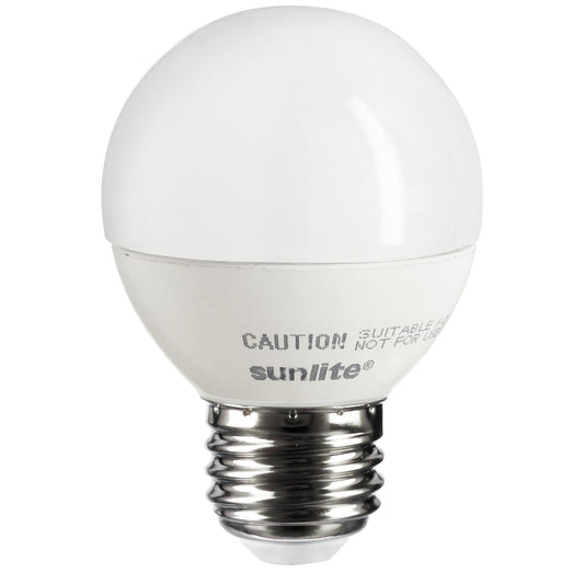 Sunlite LED G16 Globe 5W (40W Equivalent) Light Bulb Medium (E26) Base, Warm White