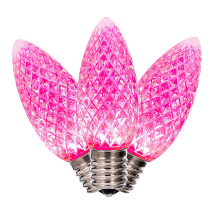 Vickerman C9 LED Pink Faceted Replacement Bulb, - 50 Pack