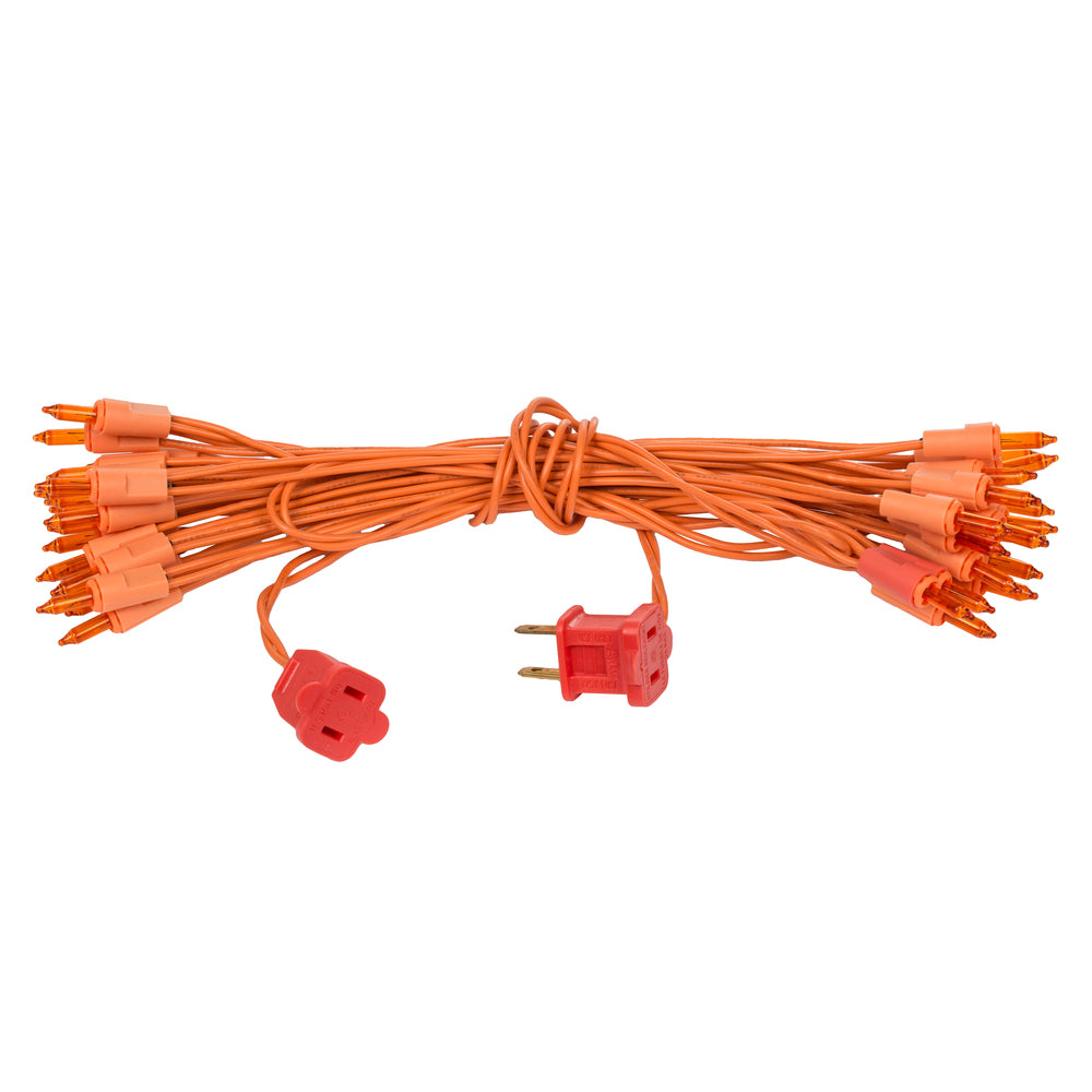 Vickerman 35 Orange Dura-lit Mini Light on Orange Wire, 26' Christmas Light Strand- 2 Pack